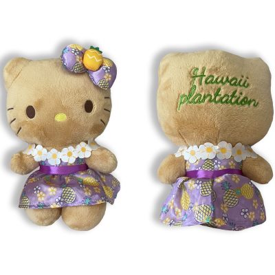 HELLO KITTY - 8" PLUSH WITH PURPLE DRESS AND LEI