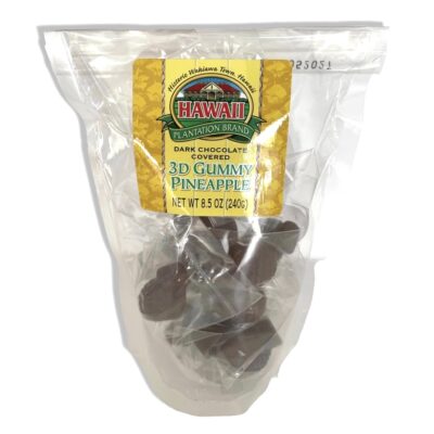 DARK CHOCOLATE COVERED 3D GUMMY PINEAPPLE - 8.5 OZ.